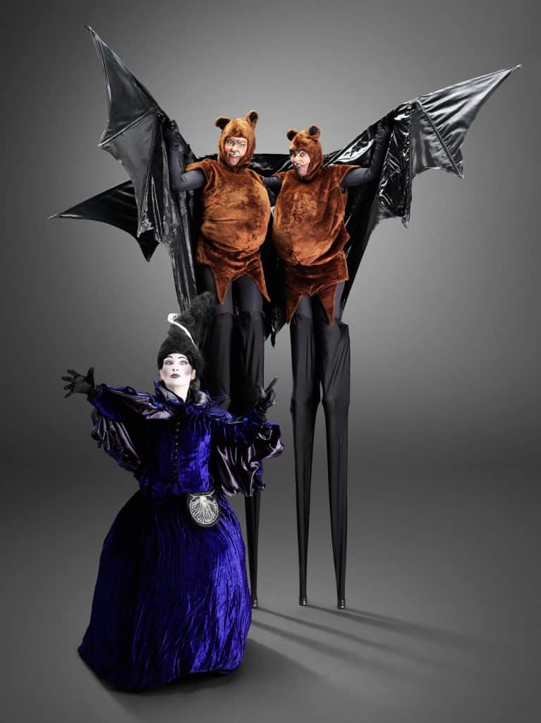 characters from The Flying Fox Bats and Keeper Halloween Act